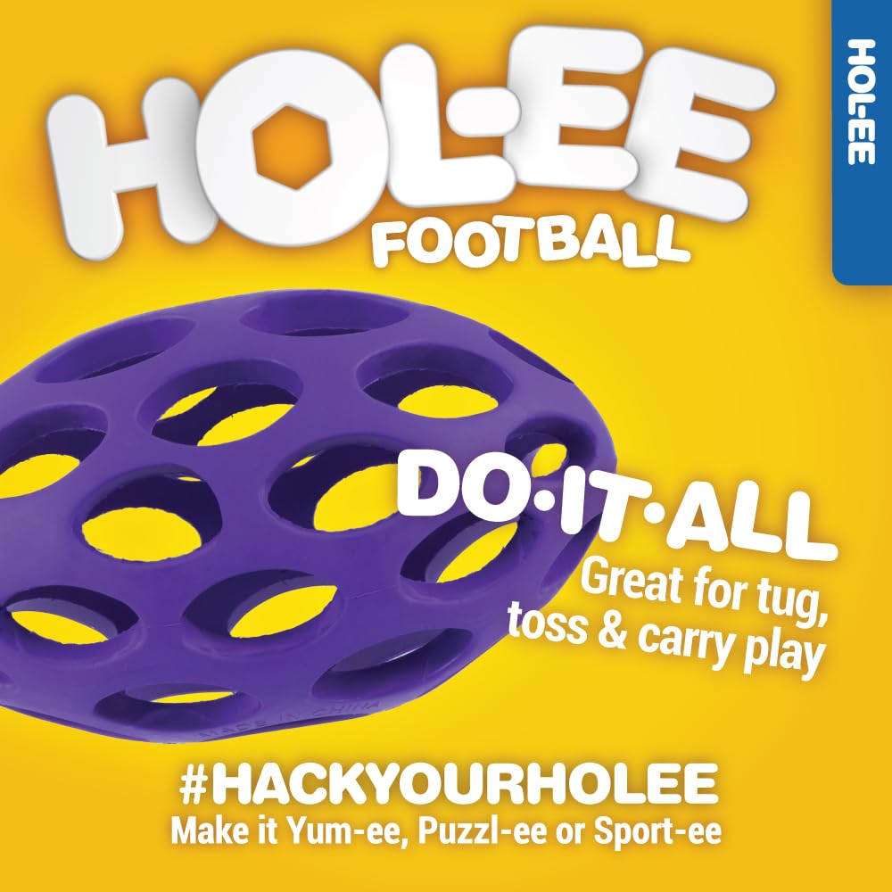 JW Pet Hol-ee Football mediano de 6-5 pulgadas, tamaño ideal para perros medianos.