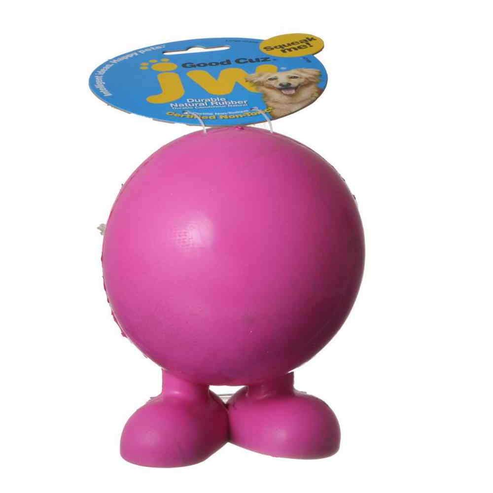 JW Pet Tough By Nature Good Cuz grande con pies, pelota de caucho duradera para juego activo