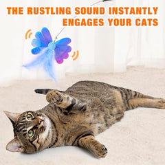 JXFUKAL plumas para gato, libélula brillante para ejercicio y entretenimiento seguro.