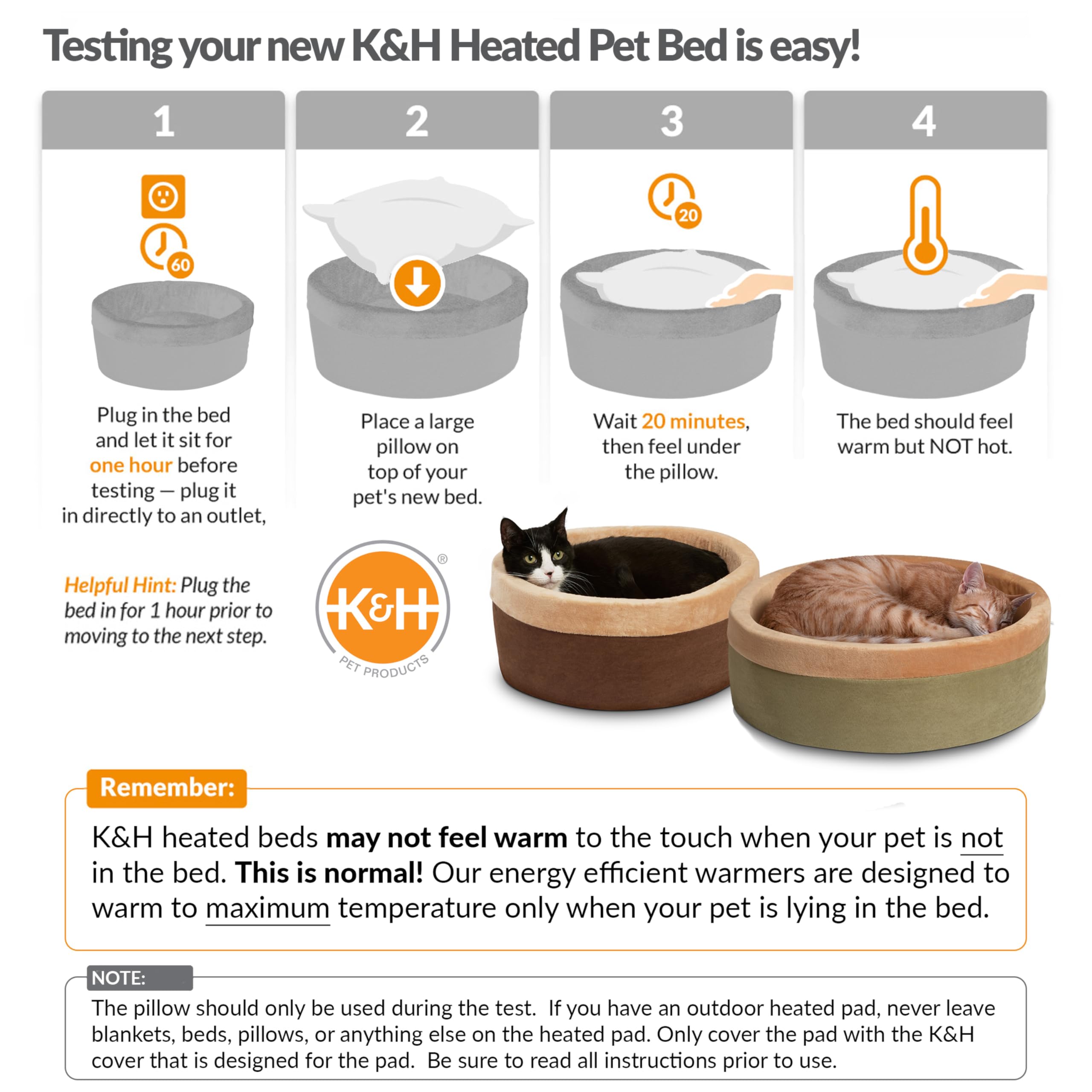 K&H Thermo-Kitty Bed grande 20 pulgadas.