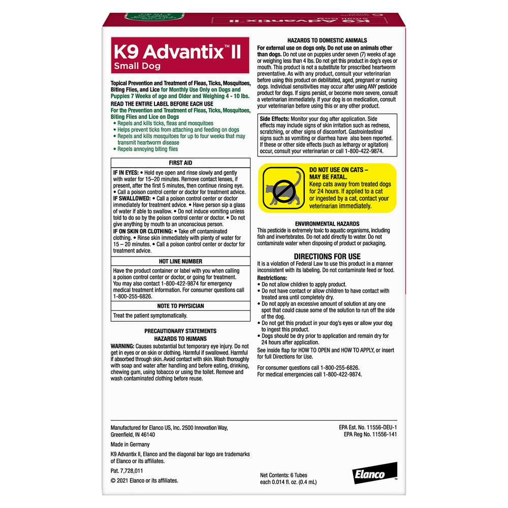 Aplicación de K9 Advantix II en perro pequeño para protección rápida