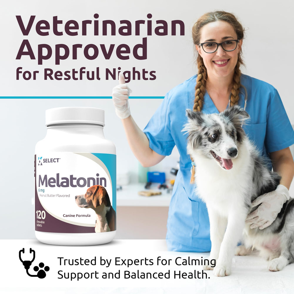 K9 Select Melatonina para todas las razas, apoyo calmante en situaciones estresantes.