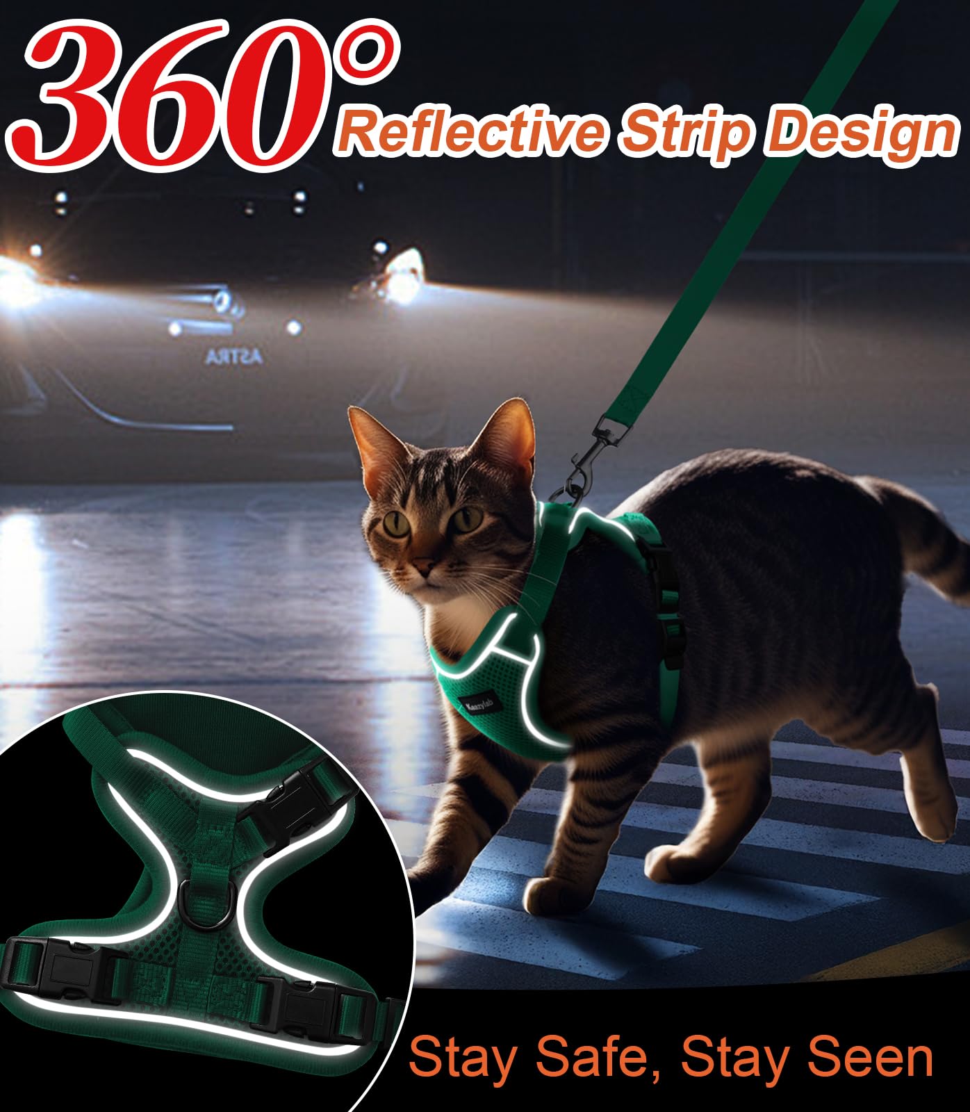 Kaazylab arnés gato ergonómico sostiene cuello y pecho sin irritación.