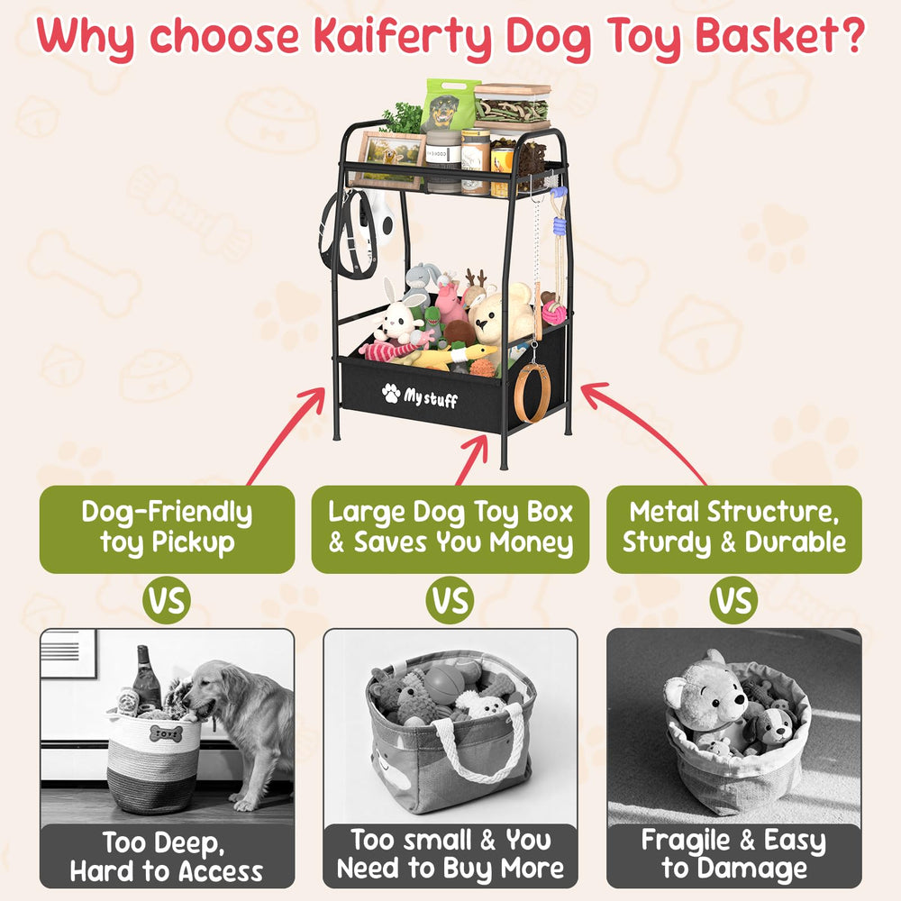 Kaiferty organizador para perro con collares y correas, almacenamiento práctico.
