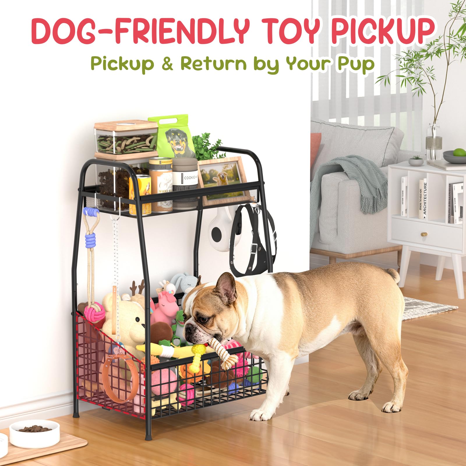 Kaiferty organizador para perros todo en uno facilita tener juguetes y accesorios a mano.