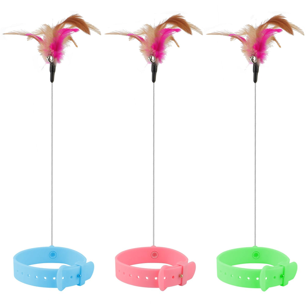 Kalamanda collar-juguete para gatos trio rosas: estimula el juego en interiores.
