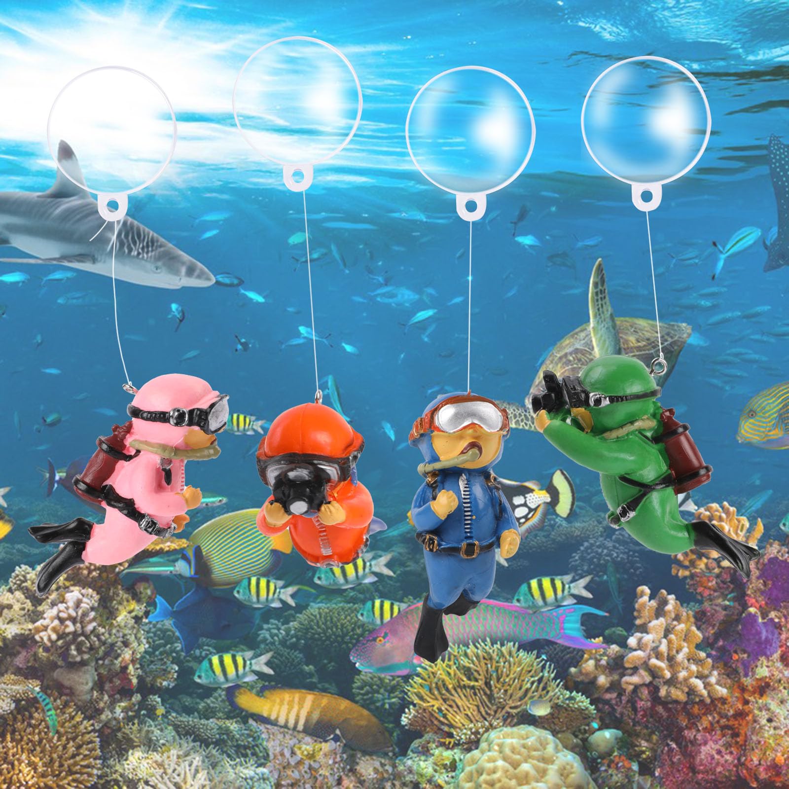 KALIONE buzo acuario flotante, adorno decorativo para contar historias en el tanque