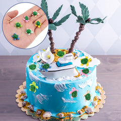 Tortugas Kalione moradas, combinan con elementos naturales en jardines mini.