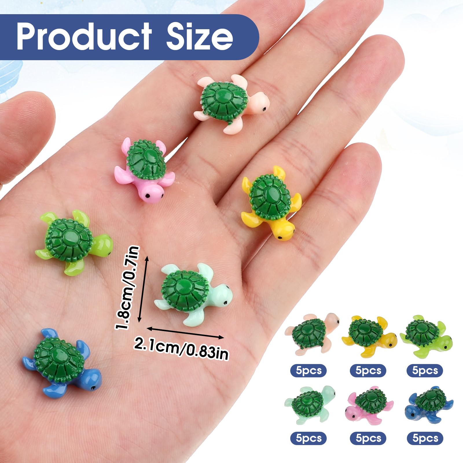 Tortugas Kalione variadas, ideales para paisajes miniatura en mesas.