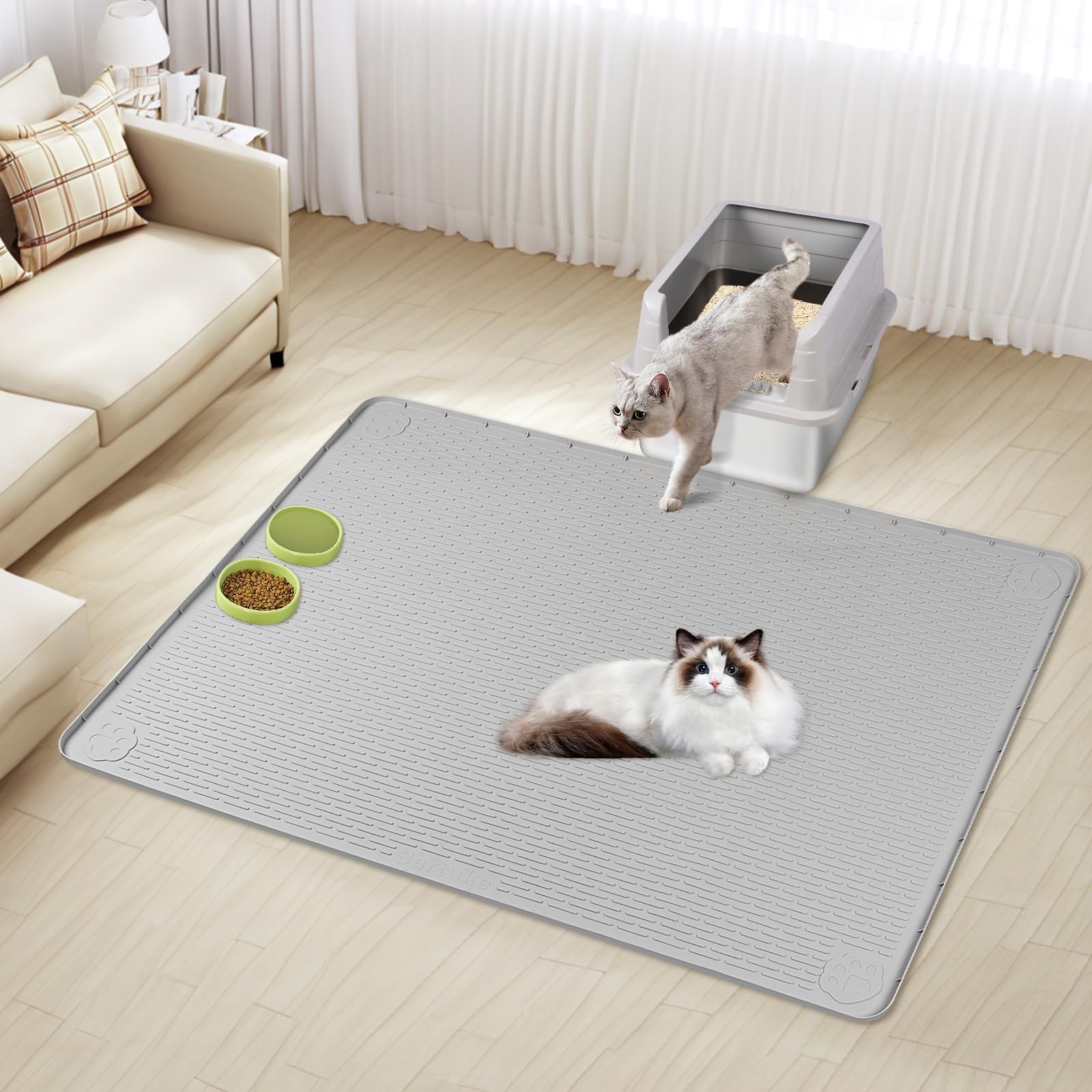 Kalolary: alfombrilla gris duradera para el hogar.