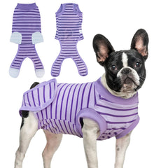KAROKU traje de recuperación para perros, vista frontal con cierre, cómodo y seguro