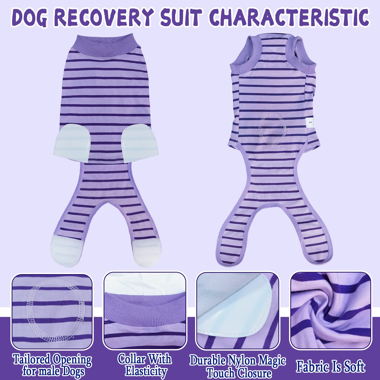 KAROKU traje de recuperación para perros, vista lateral, diseño práctico