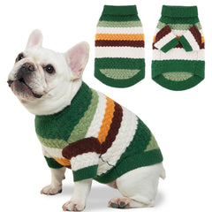 KAROKU suéter para perro con rayas y cuello alto, ideal para paseos fríos