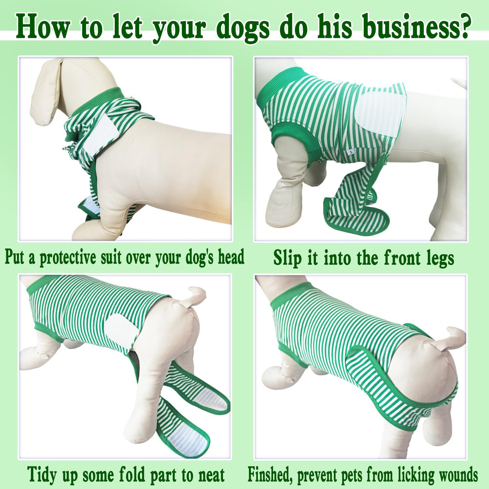 KAROKU traje recuperación perro diseño unisex para todas las tallas.