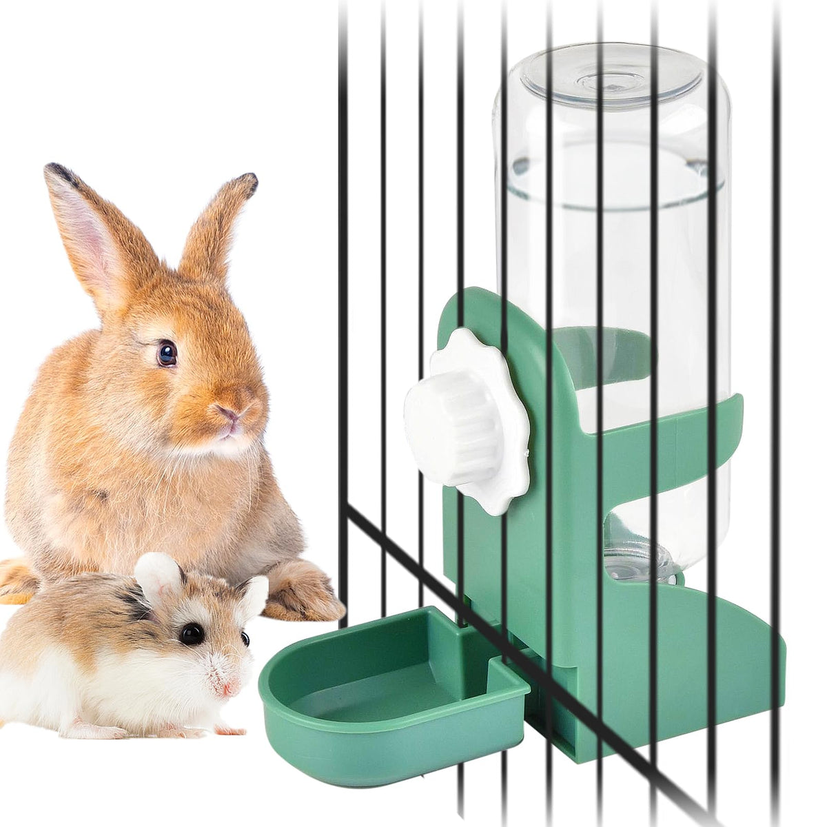 Bebedero Kathson para jaula Rabbit 17oz, flujo estable para mantener a tu conejo hidratado.