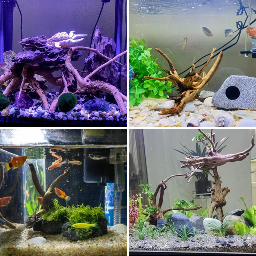 Kathson Piezas naturales de madera de deriva, tamaño variado, cada pieza única para acuario creativo.