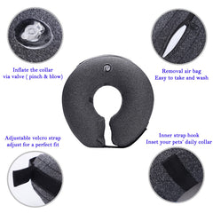 Katoggy collar inflable: ajuste seguro con velcro para cualquier cuello.