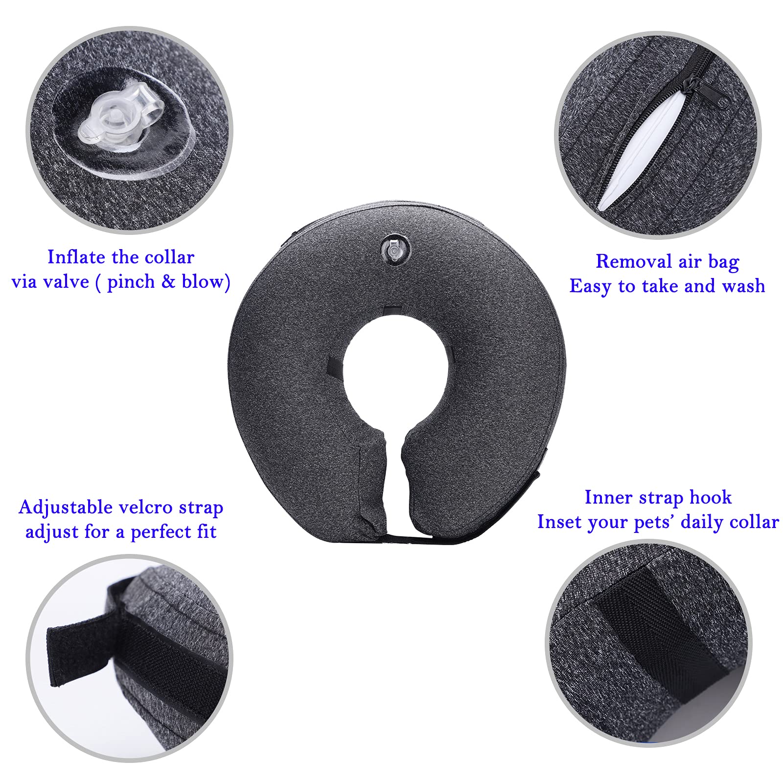 Katoggy collar inflable talla XL para cuellos 18 a 24 pulgadas