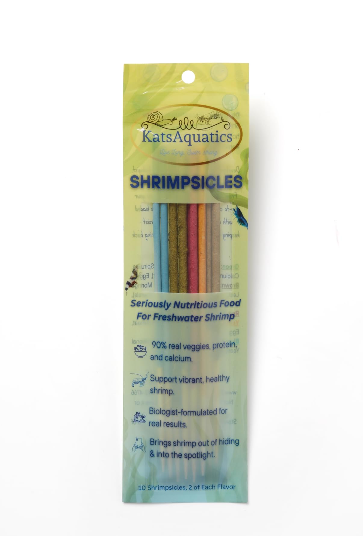 KatsAquatics Shrimpsicles: cinco sabores para camarones, caracoles y peces