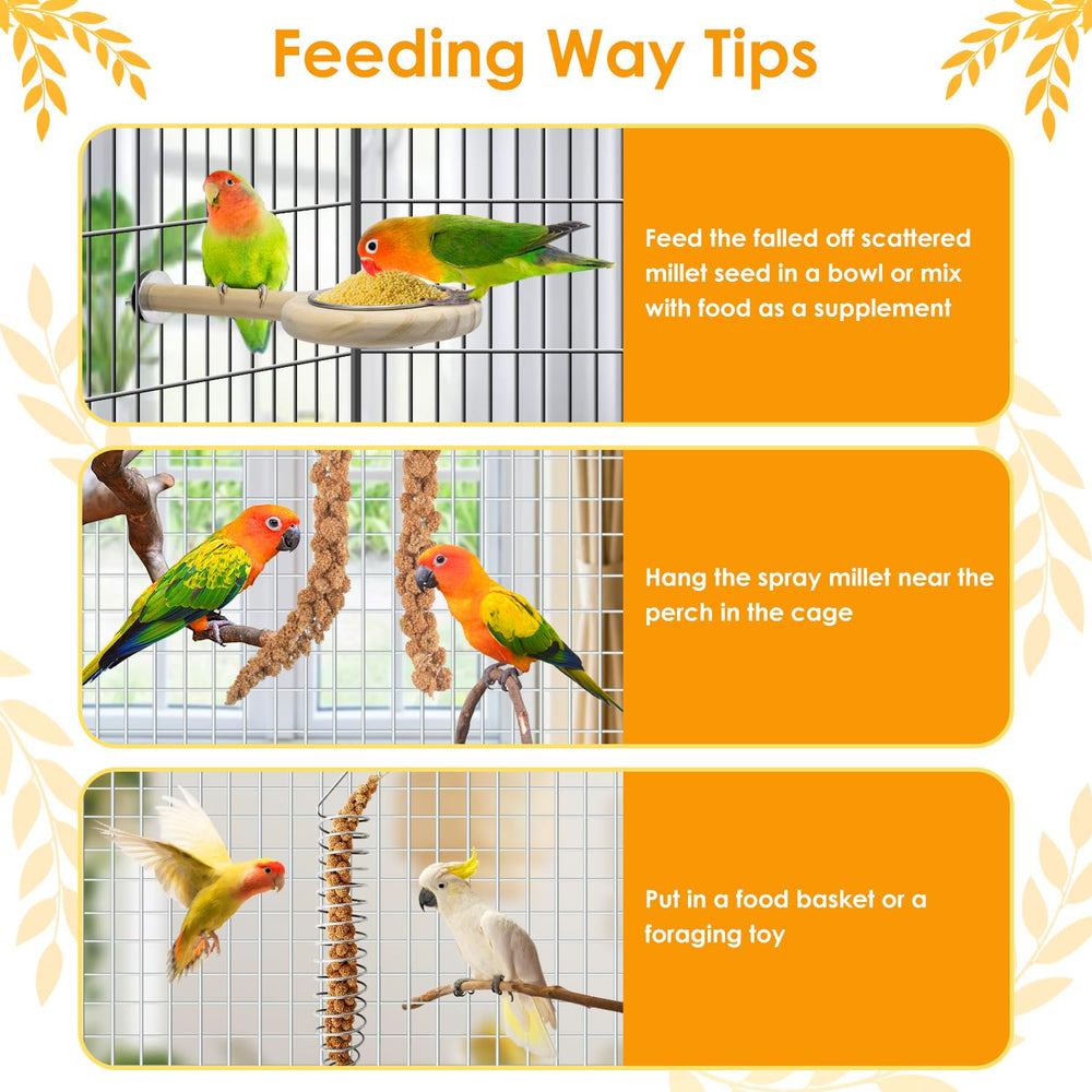 KATUMO mijo rociado para aves, ideal para hámster como premio diario
