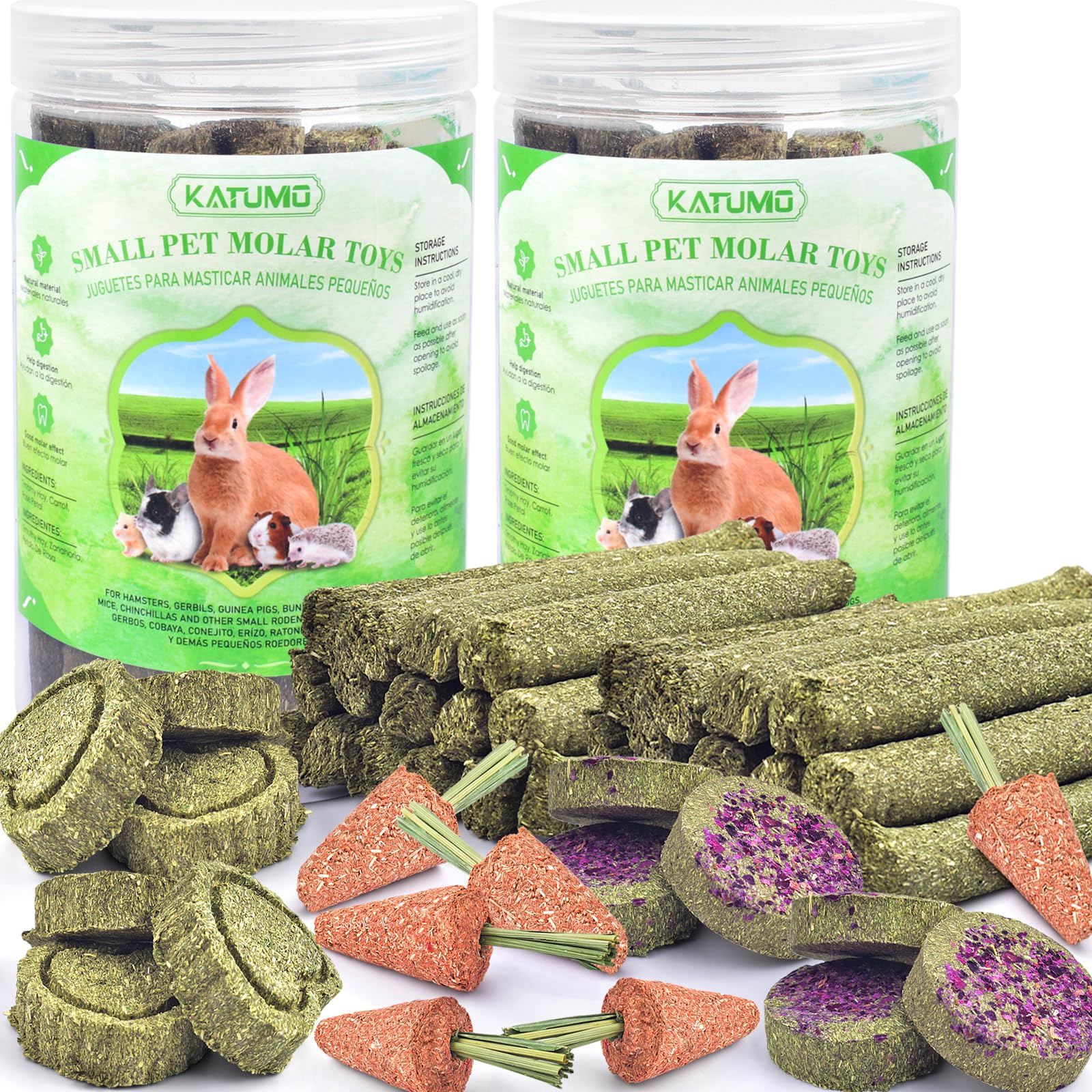 KATUMO palitos de heno Timothy para conejos, estimulan la masticación natural.