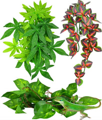 KATUMO Plantas para Reptiles Colgantes Rojo con Ventosa para terrario