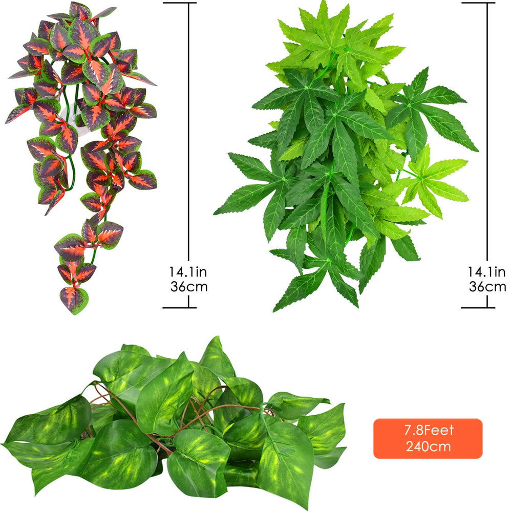 KATUMO Plantas para Reptiles Colgantes Verde con Ventosa para terrario