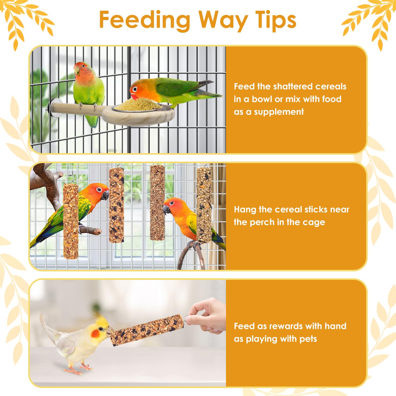 Katumo palitos crujientes para conure, brindan energía y variedad