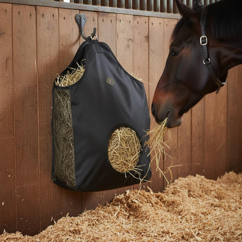 Kavallerie bolsa de heno para caballos con orificio redondo para comer cómodo.