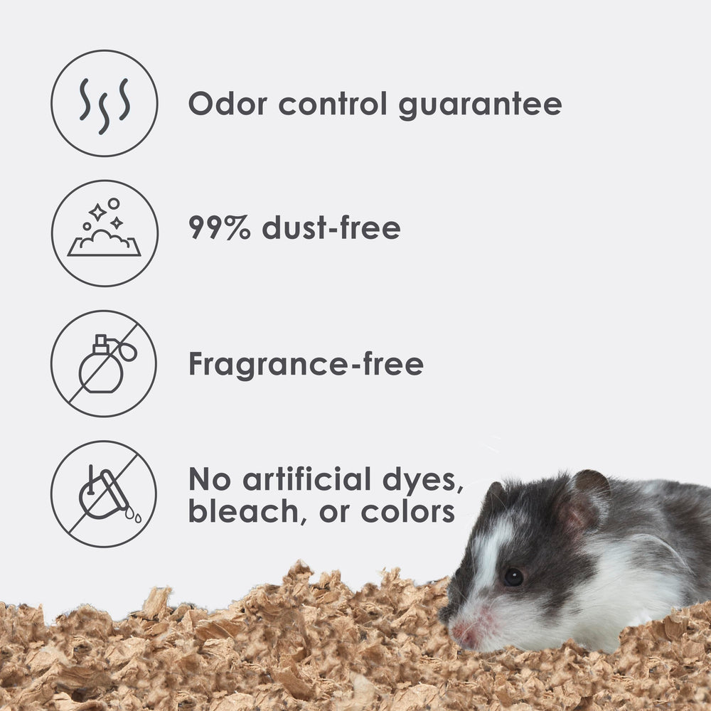 Kaytee cama con alta absorción de 5x su peso en papel natural.