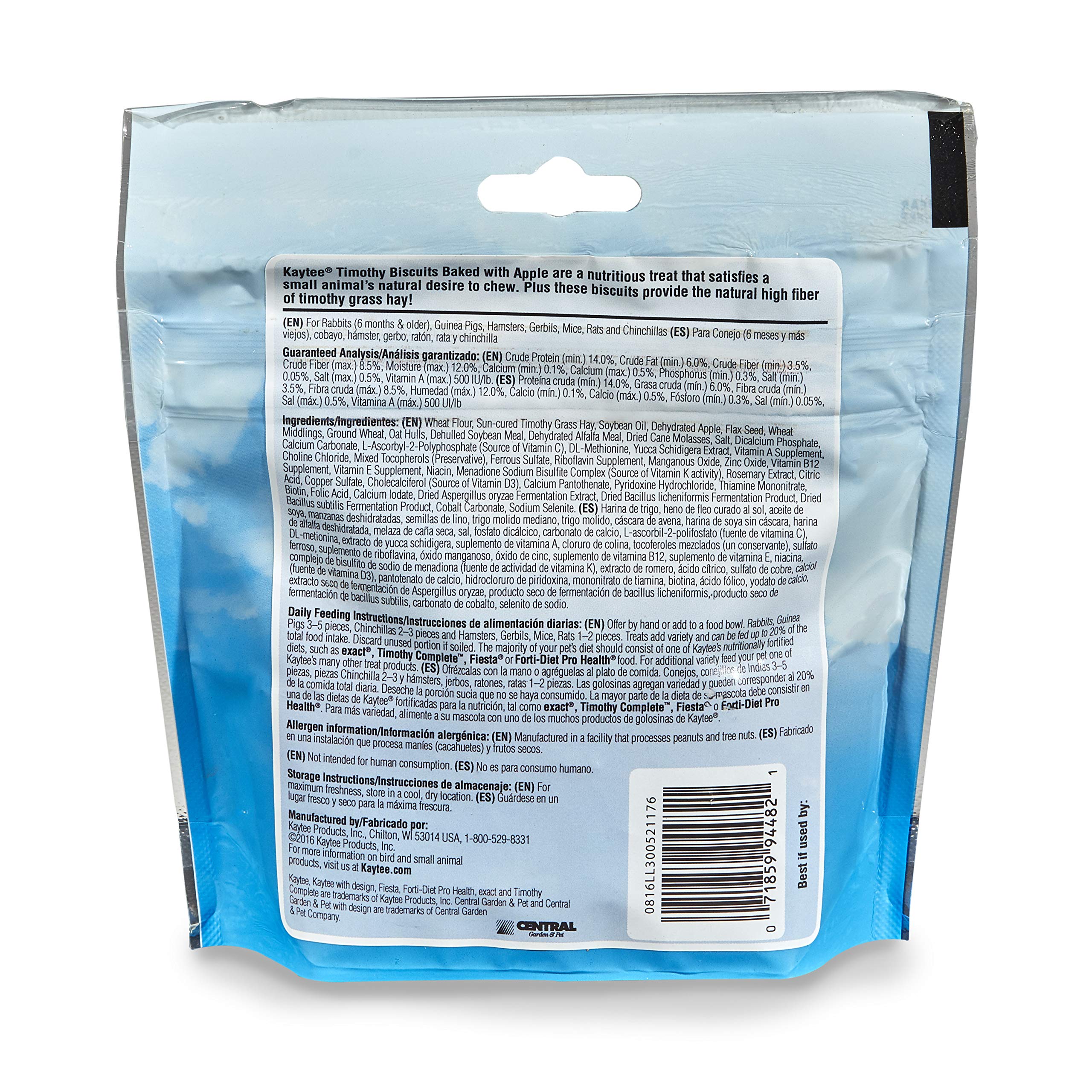 Kaytee galletas Timothy con manzana, sabor natural para premiar.