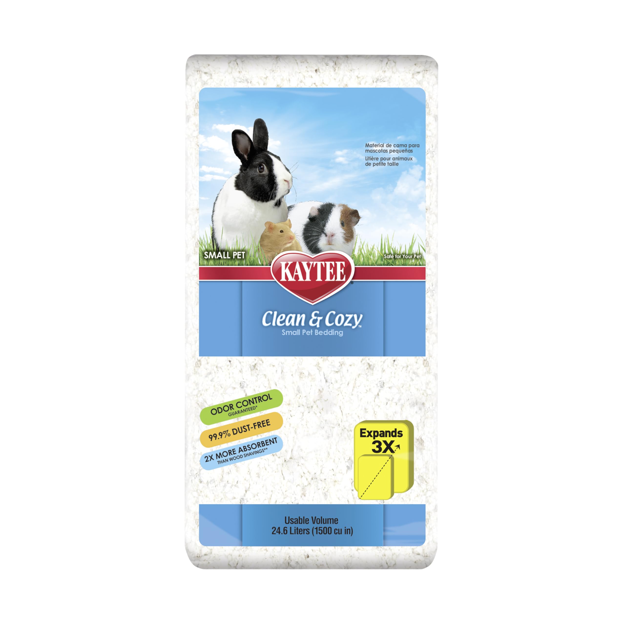 Kaytee Clean & Cozy cama de papel blanco, nido suave para mascotas pequeñas.