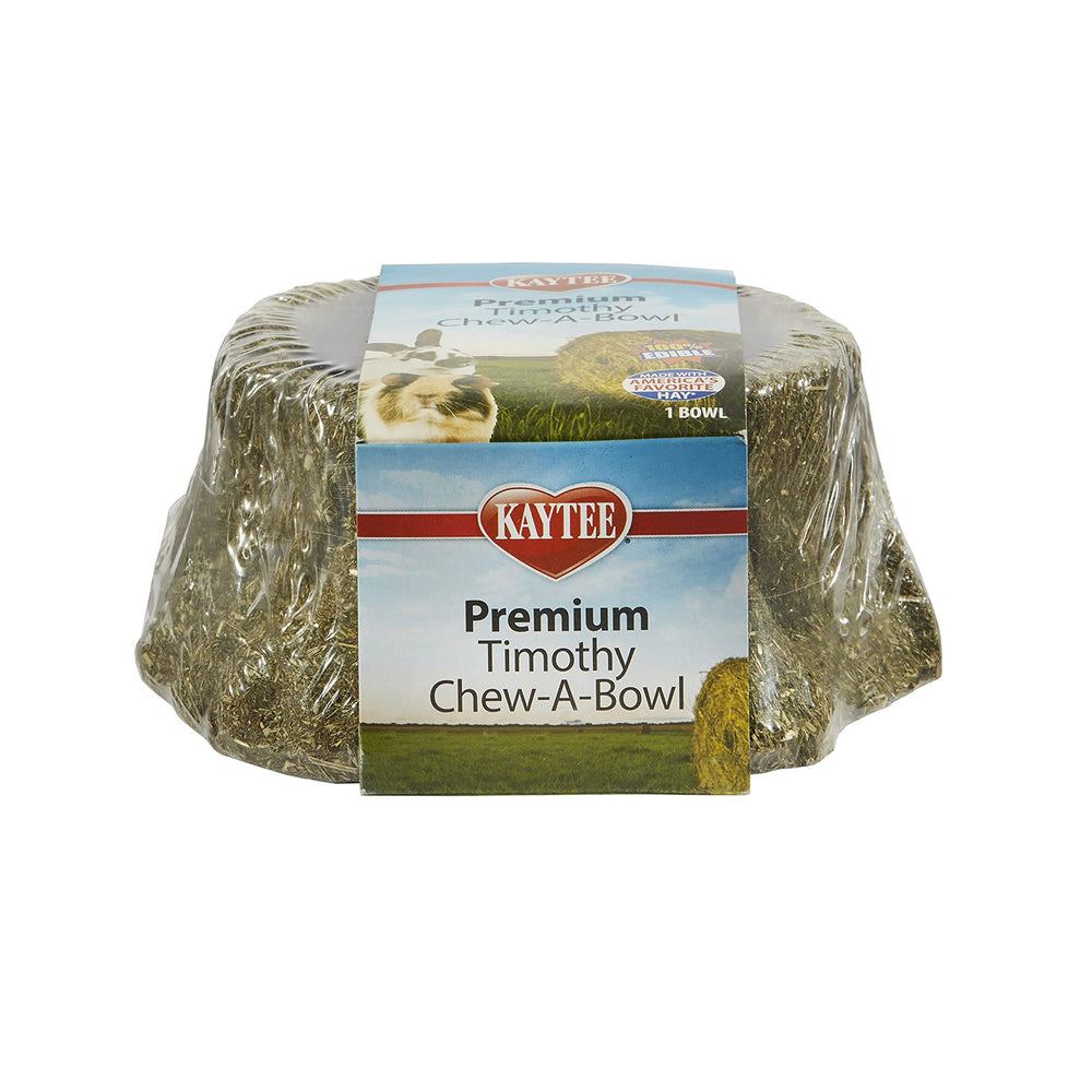 Kaytee Premium Timothy Hay Chew-A-Bowl enriquece el hábitat con masticación segura.