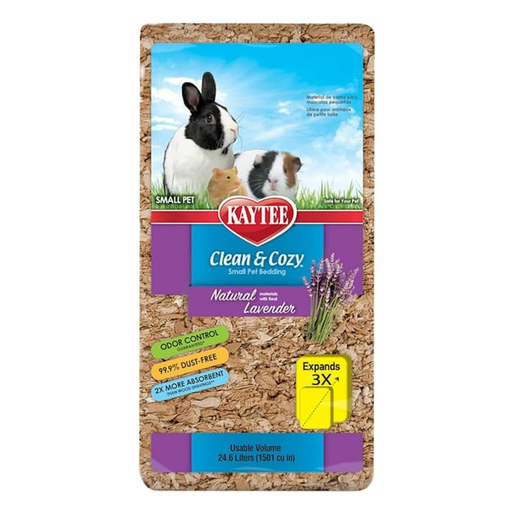 Kaytee Clean y Cozy con trozos de lavanda real para un ambiente fresco.