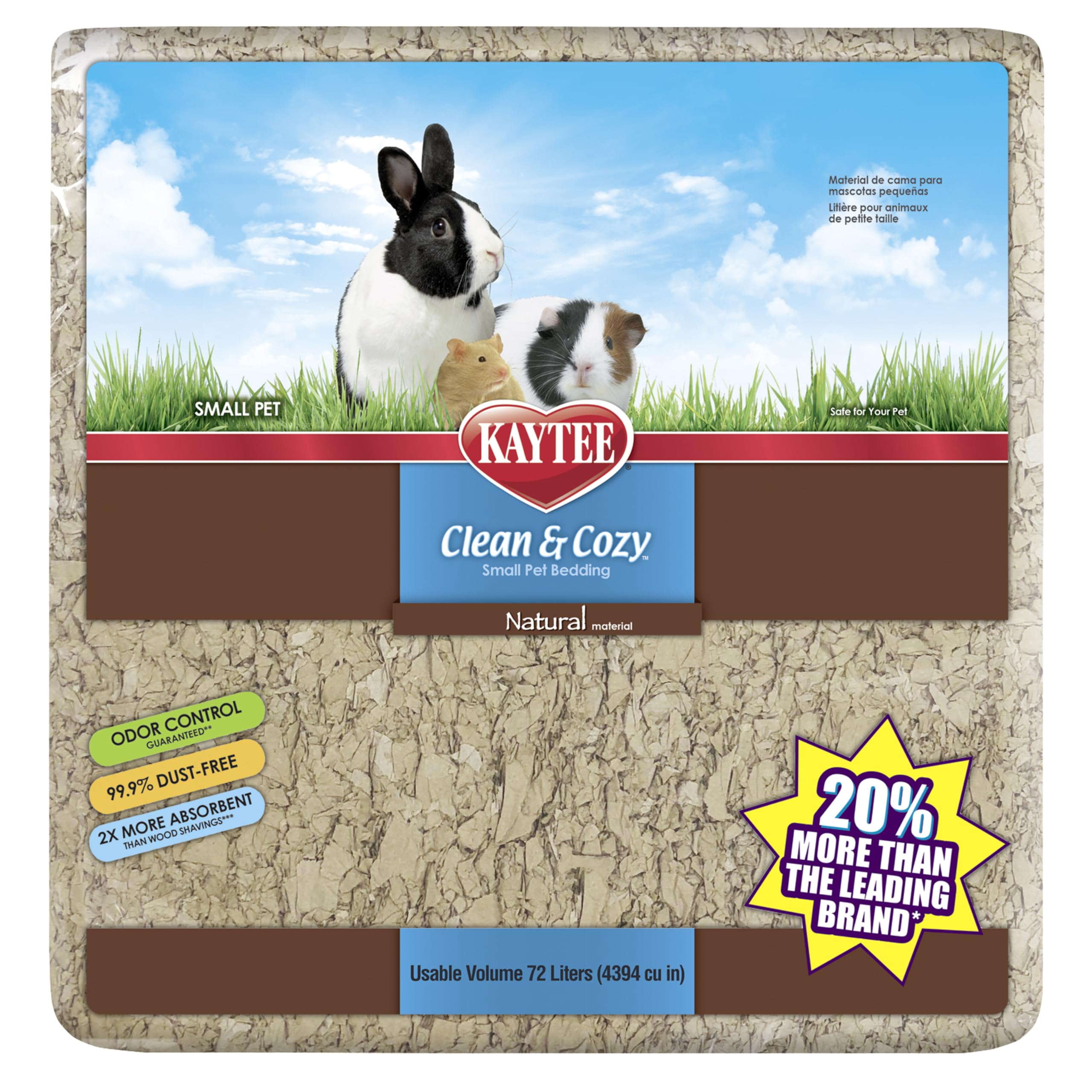 Kaytee Clean & Cozy: cama de papel natural 72 L para un hábitat limpio