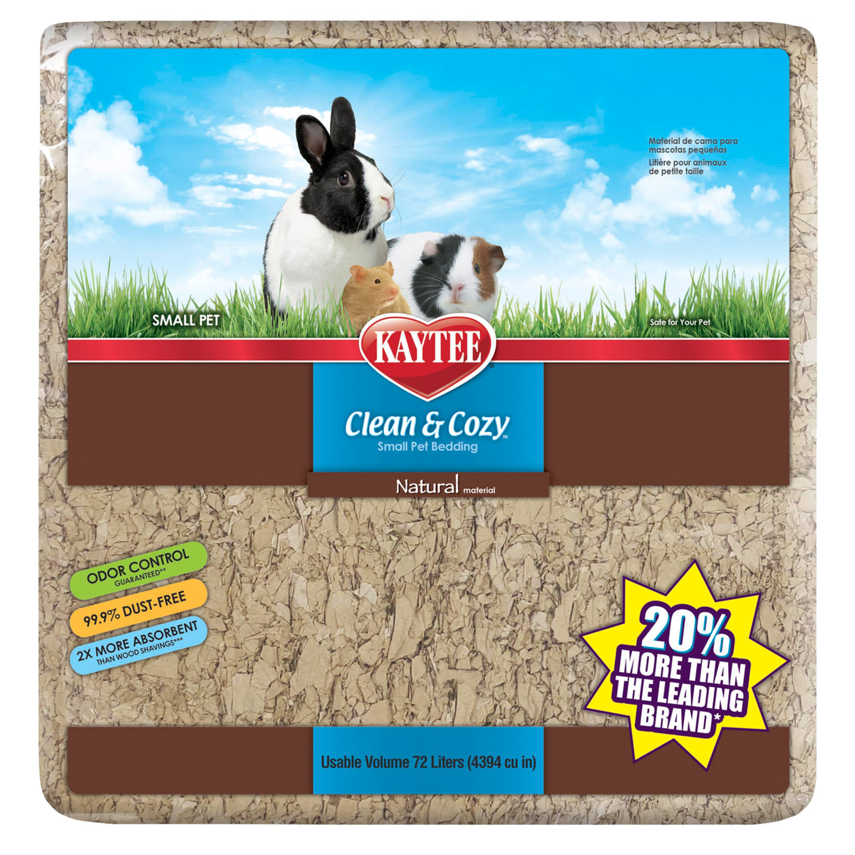Kaytee Clean & Cozy: cama de papel natural 72 L para un hábitat limpio