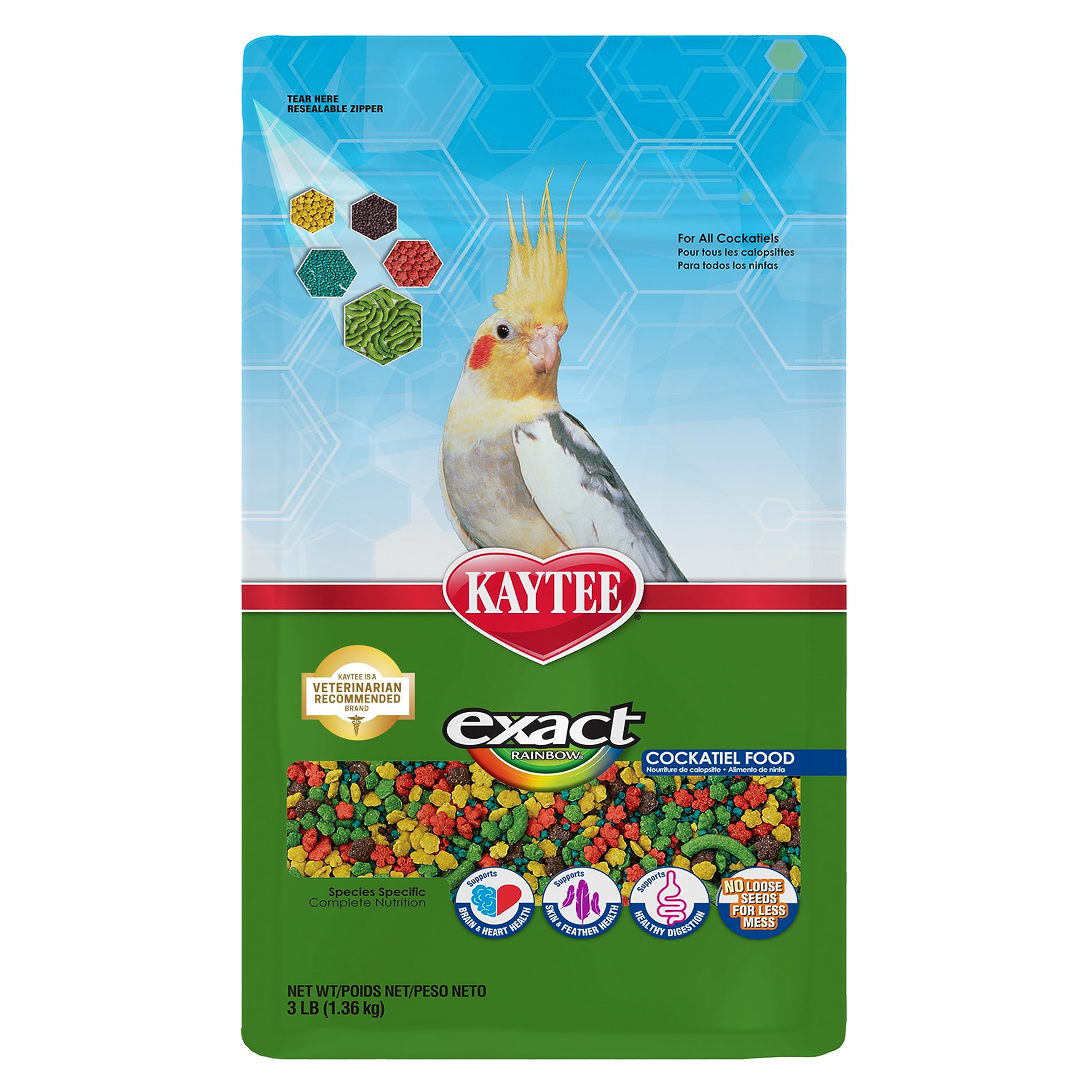 Kaytee Exact Rainbow para lorito: gránulos coloridos para plumaje vibrante