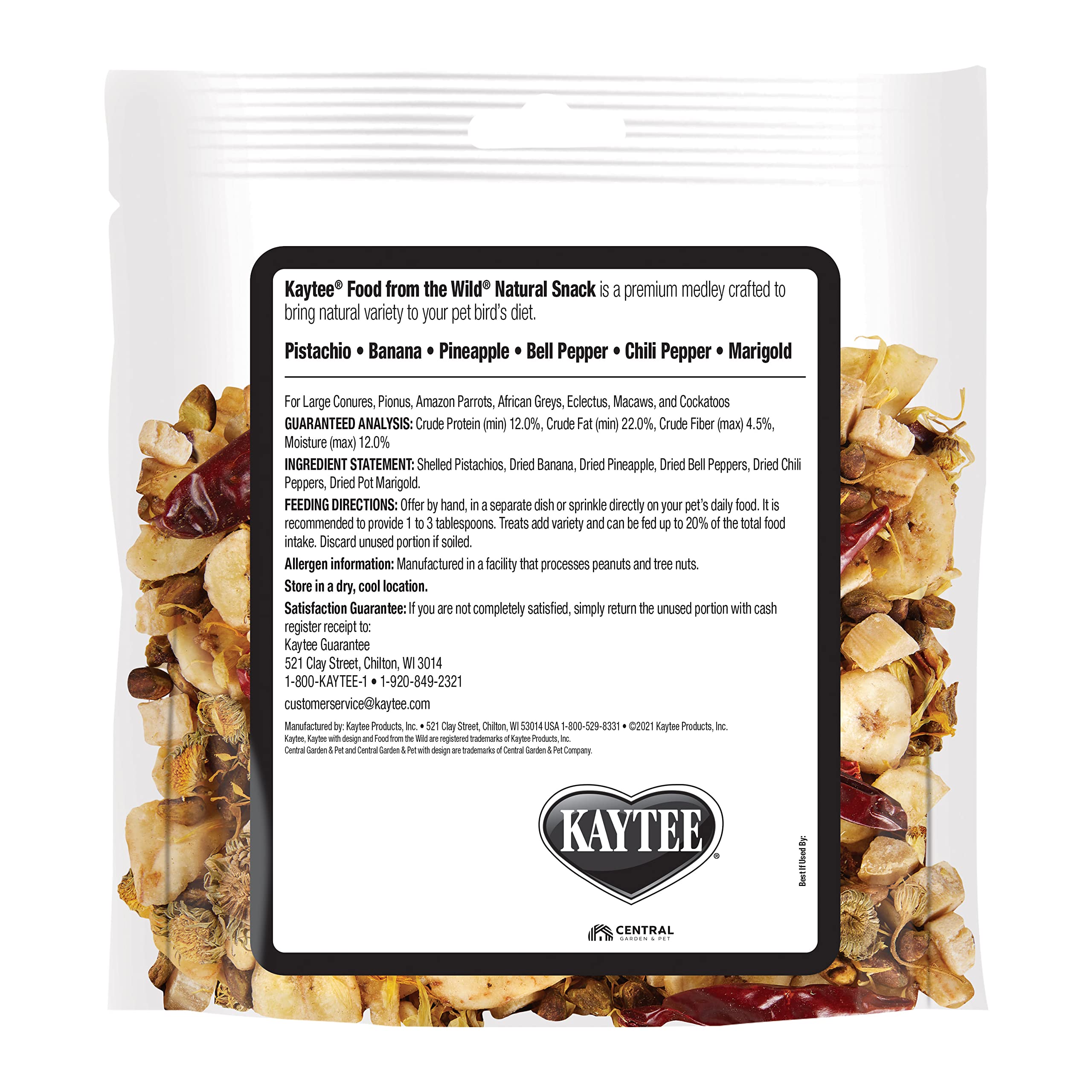 Kaytee Food From The Wild: piña deshidratada, opción sabrosa para aves activas.