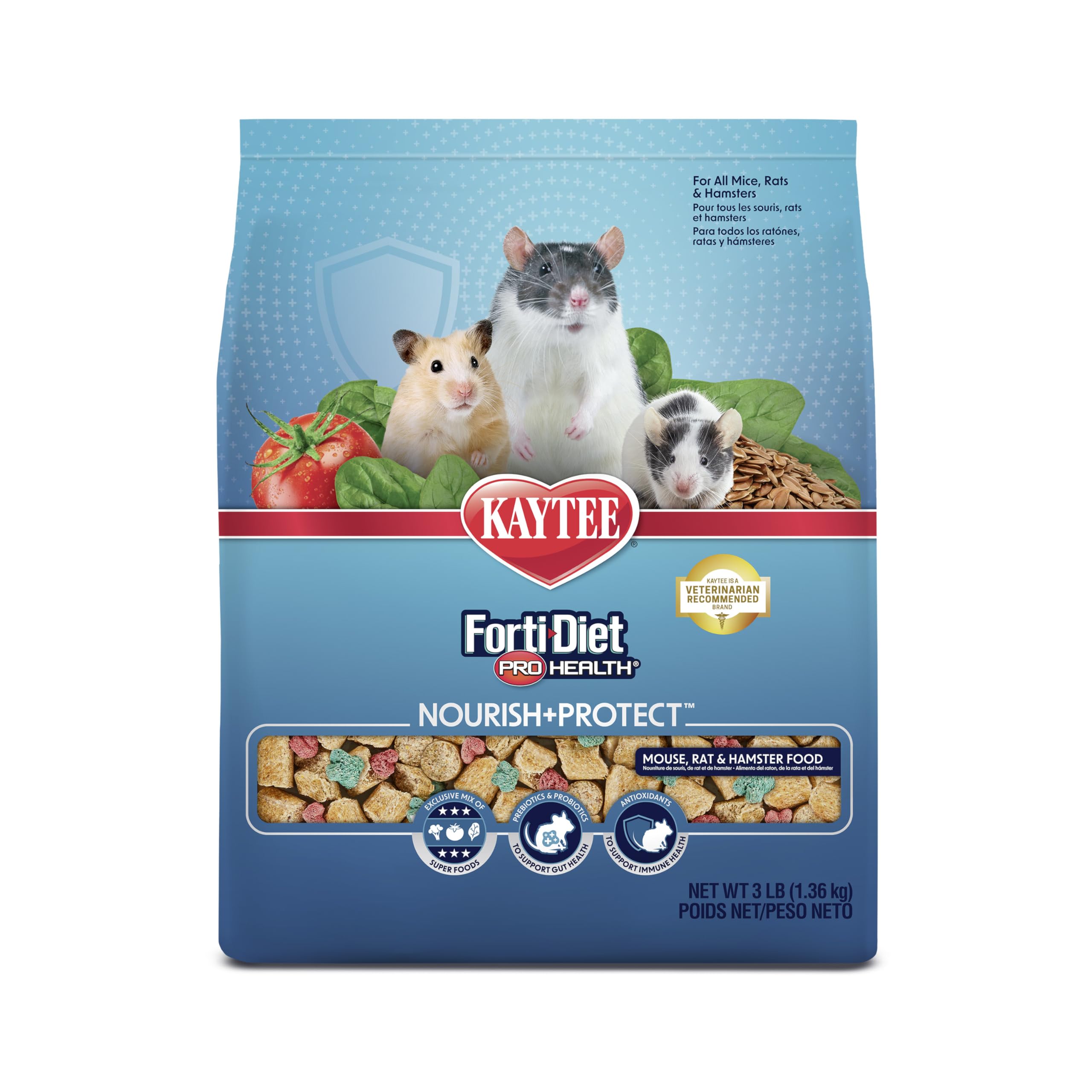 Kaytee Forti-Diet Pro Health: pellets nutritivos para roedores, dieta equilibrada.