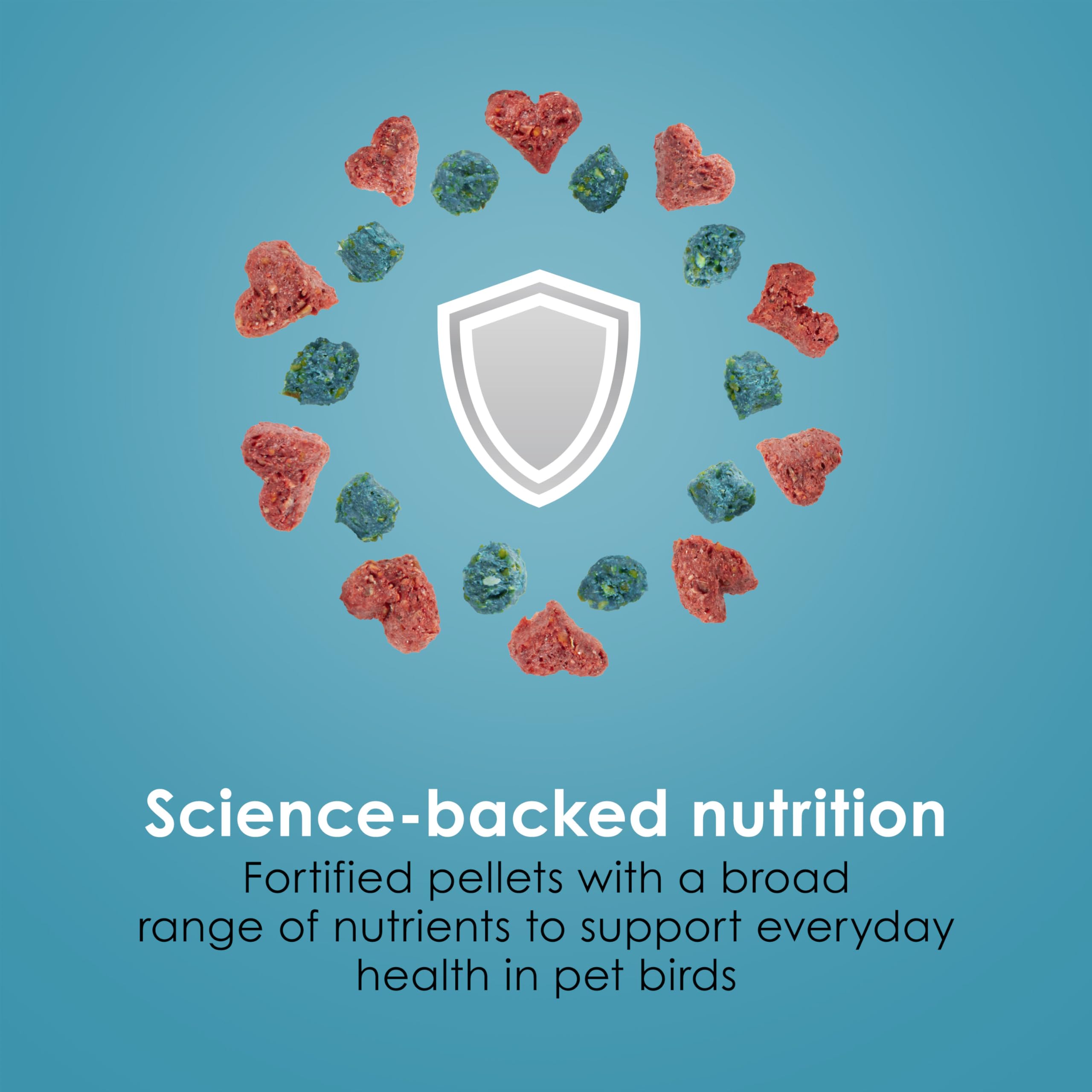 Piel y plumaje brillantes, Kaytee Forti-Diet Pro Health, avala plumaje vibrante.