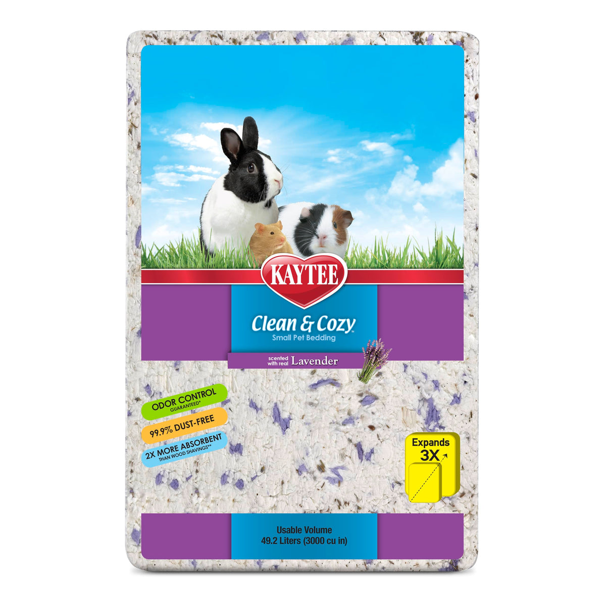 Kaytee Limpio y Acogedor Lavanda crea un ambiente tranquilo para tu mascota.