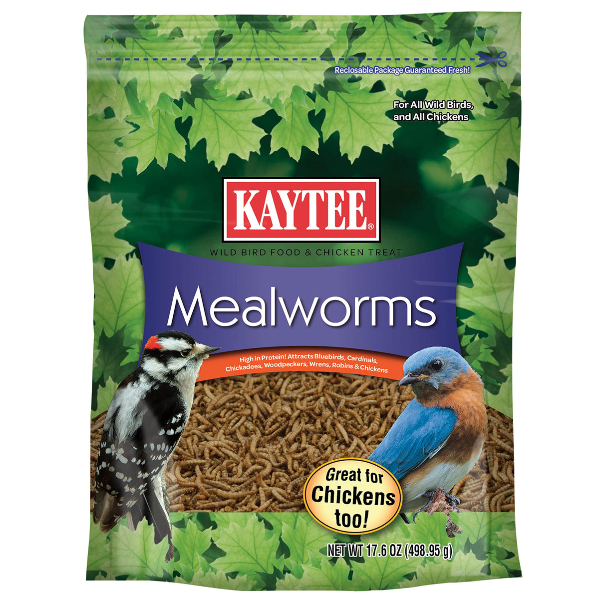 Kaytee gusanos secos en lata, fuente proteica para aves silvestres.