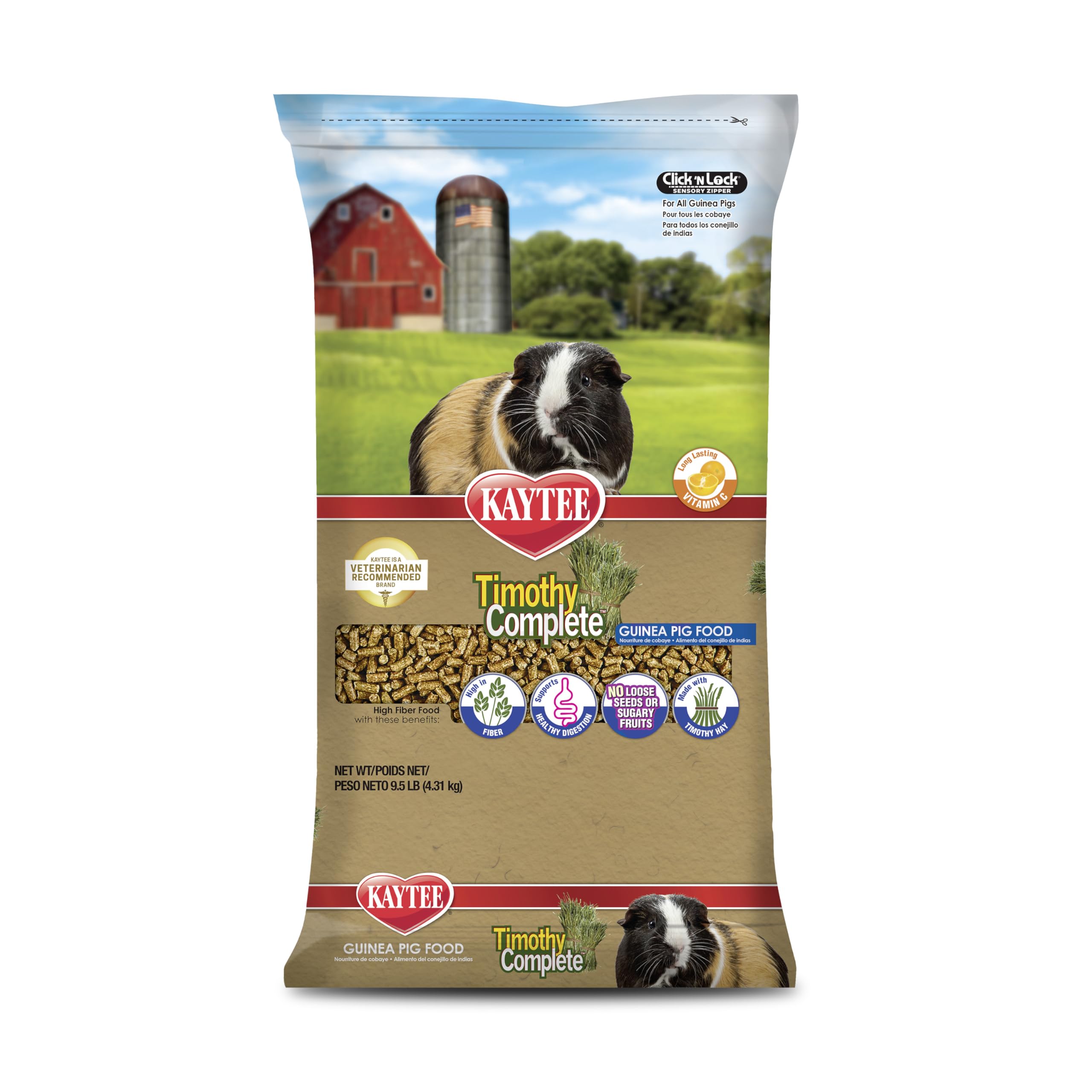 Kaytee Timothy Complete: pellets de timothy para cobayas, nutrición equilibrada.