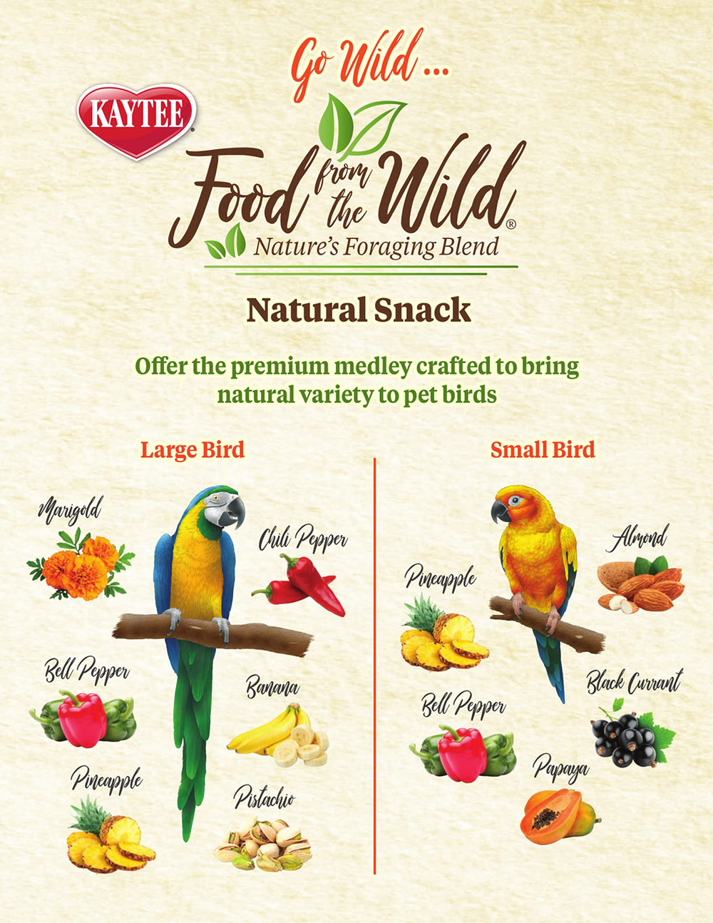 Kaytee Snack Natural del Hábitat: ideal para periquitos y aves pequeñas.