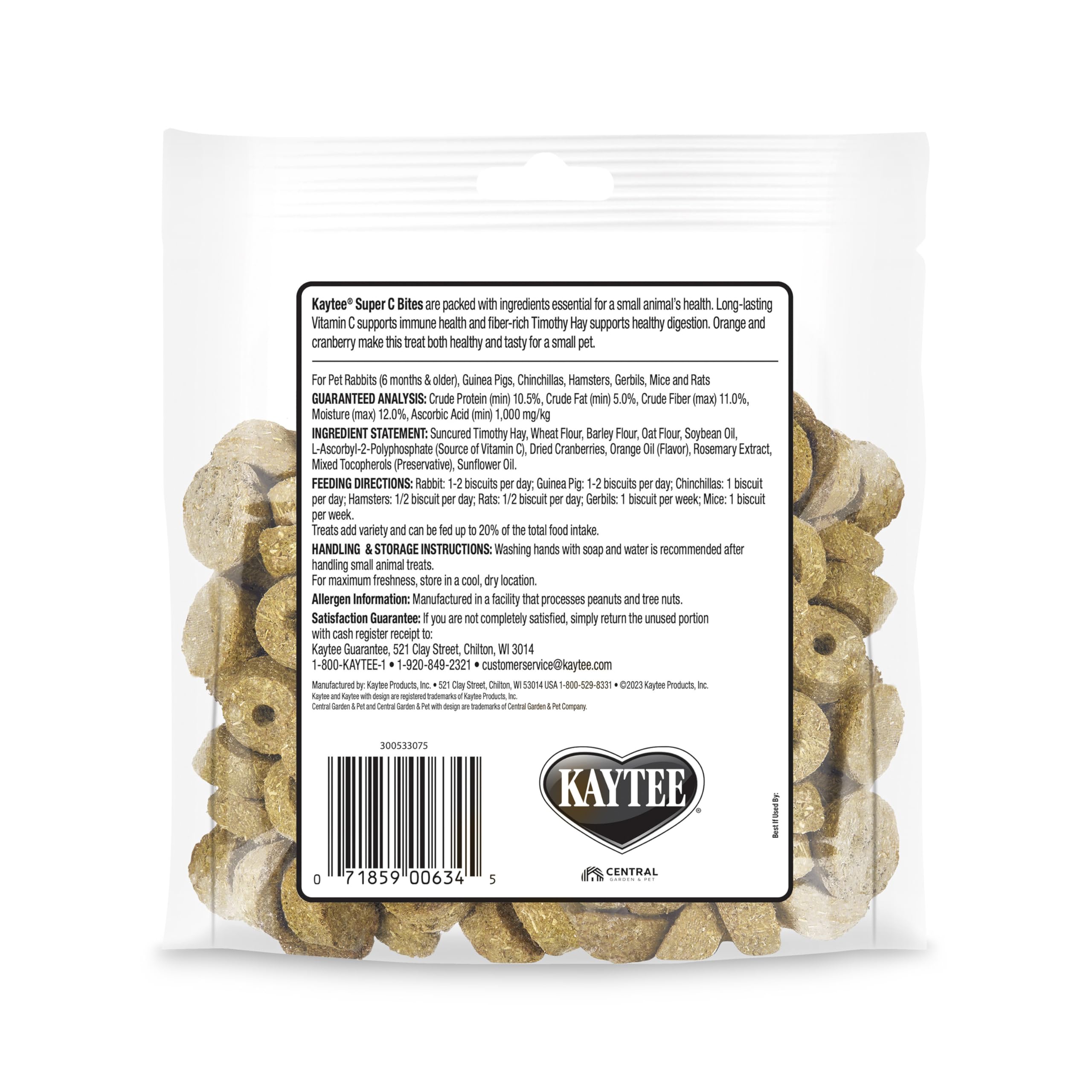 Kaytee Super C Bites empaque práctico para compartir entre mascotas
