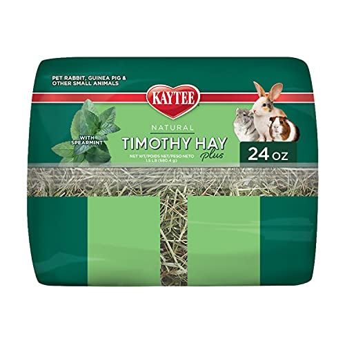 Kaytee heno Timothy con menta para conejos, sabor natural y atractivo.