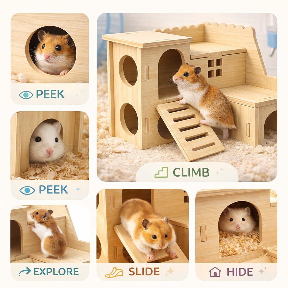 La casa para hamster con ventanas de kcrygogo facilita la supervisión de la mascota.