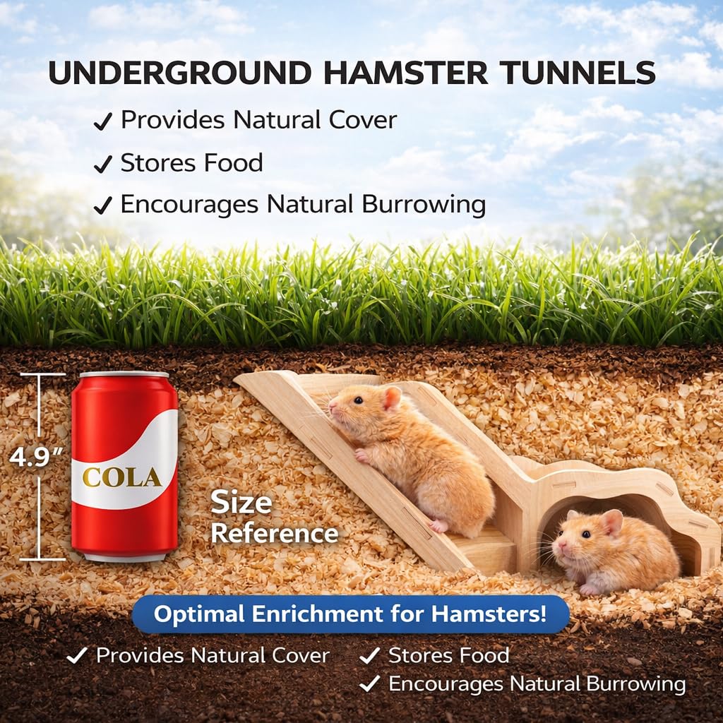 Kcrygogo Hamster Explorer Set: madera de haya natural para juego seguro.