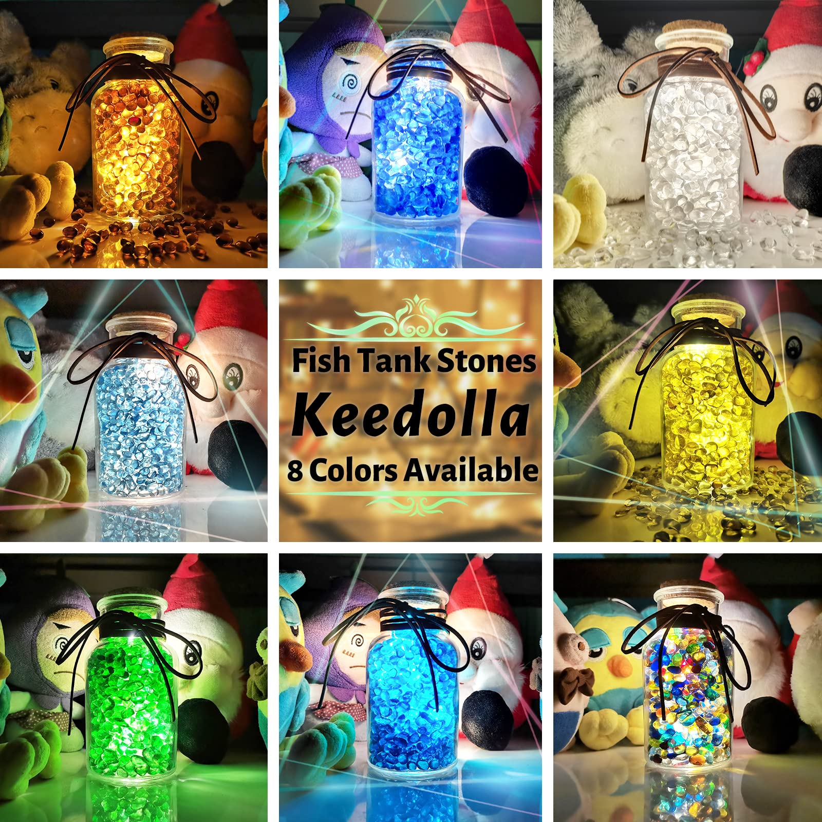 Keedolla piedras de vidrio irregulares para arreglos florales.