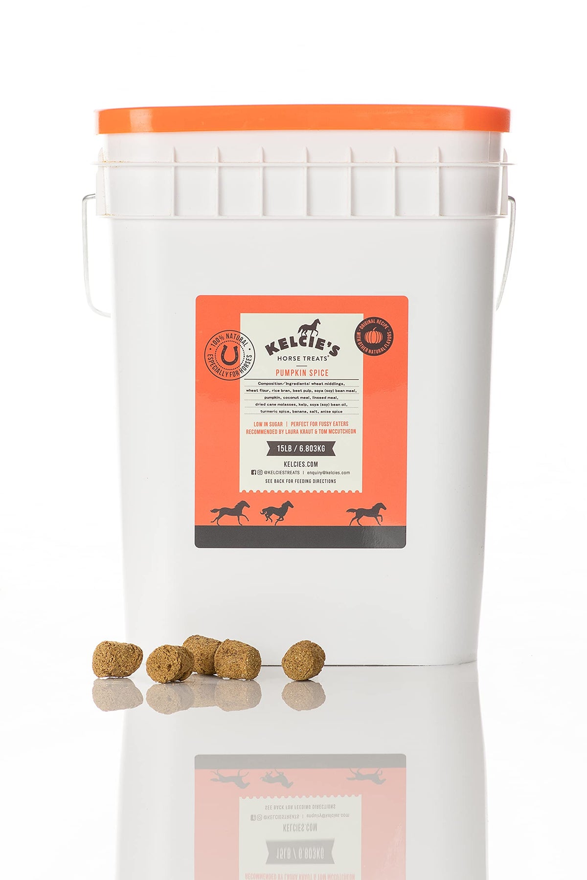 Kelcies Pumpkin Spice para caballos, bolsa de 15 lb, sabor natural.